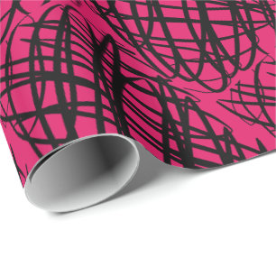 Papel De Presente Scribble Simples Preto Angulado Rubi
