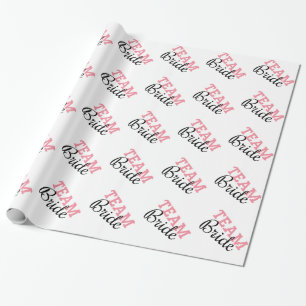 Papel De Presente Script Cor-de-rosa do Team Bride