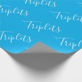 Papel De Presente Script de Menino Azul Triplet Boys