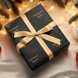 Papel De Presente Script Faux Dourado de Padrão de Verificação Moder