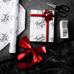 Papel De Presente Script mínimo simples Branding Clássica Obrigado