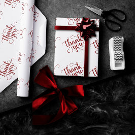 Papel De Presente Script vermelho simples | Candy Cherry Apple Obrig
