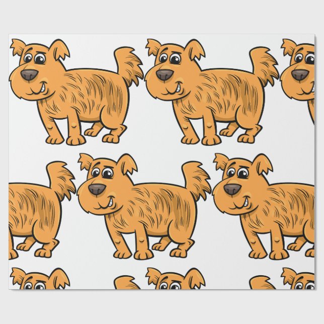 Papel De Presente Scruffy Orange Puppy Dog (Aberto)