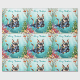Papel De Presente Scuba Cat Underwater Holiday  Merry Christmas 