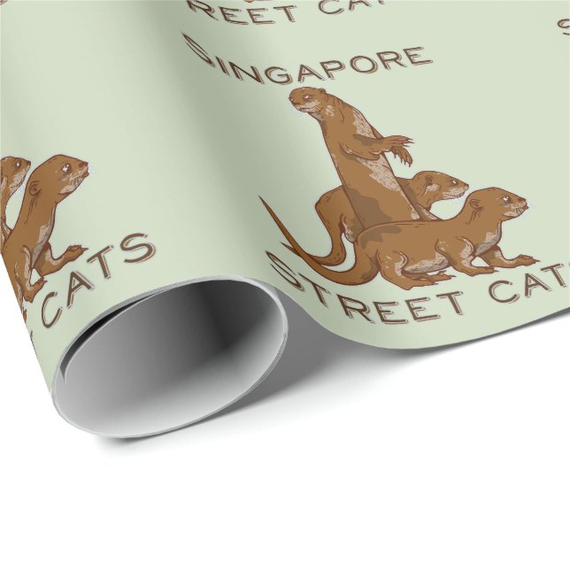 Papel De Presente Sea Otter Cats Street (Ponta do rolo)