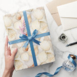 Papel De Presente Sea Shells Cream Sand Ivory Beach Wedding<br><div class="desc">creme de pêssego conchas de mar praia marfim aniversário chá de panela de casamento</div>