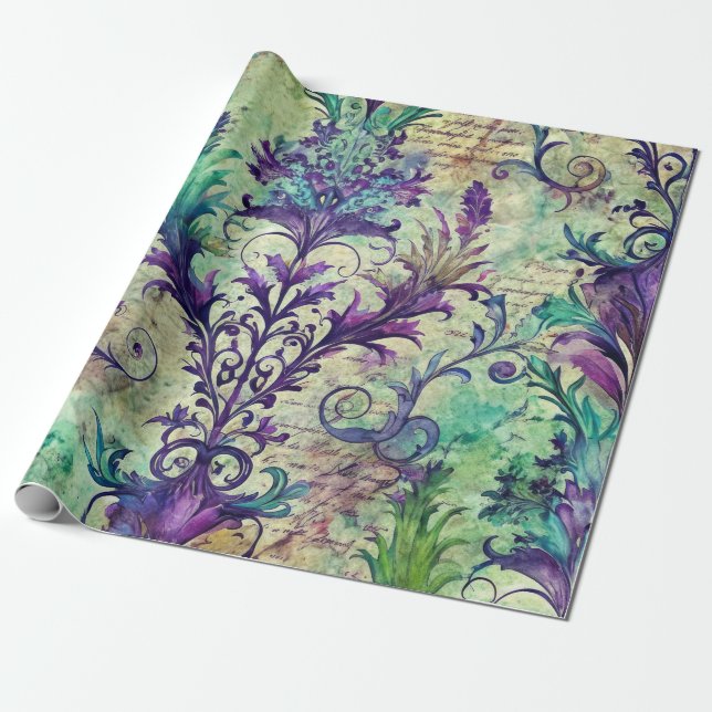 Papel De Presente Seamless Floral Pattern Furniture Decoupage Paper (Desenrolado)