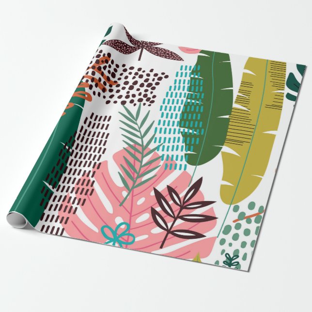 Papel De Presente Seamless pattern tropical background with Monstera (Desenrolado)