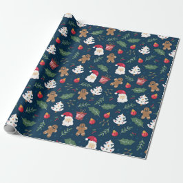 Papel De Presente Seamless Santa Claus And Ornaments