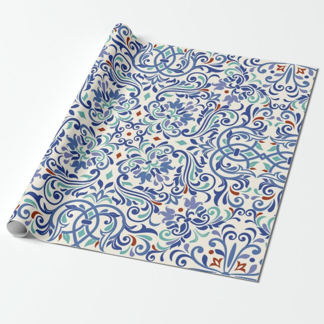 Papel De Presente Seamless turkish colorful pattern. Endless pattern (Desenrolado)