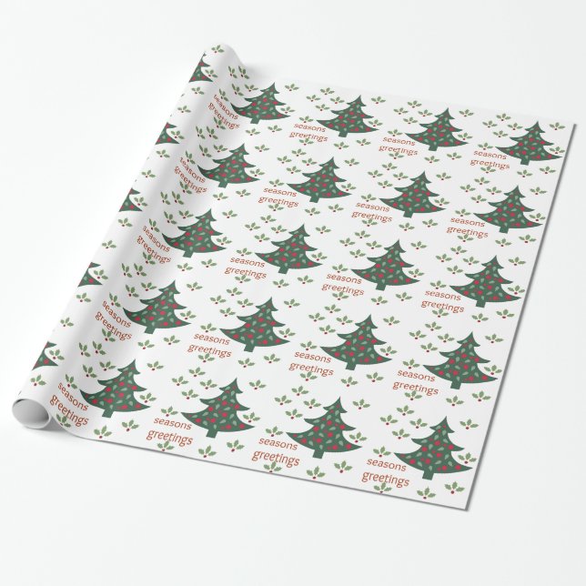 Papel De Presente Seasons Saudações (Desenrolado)