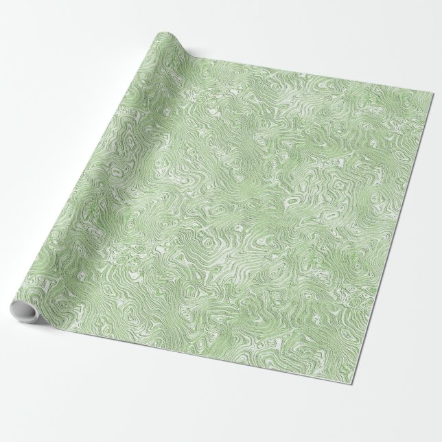 Papel De Presente Seda Moire Padrão Pequeno em Verde Lima (Desenrolado)