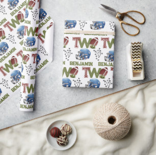 Papel De Presente Segundo aniversário Americano de Futebol