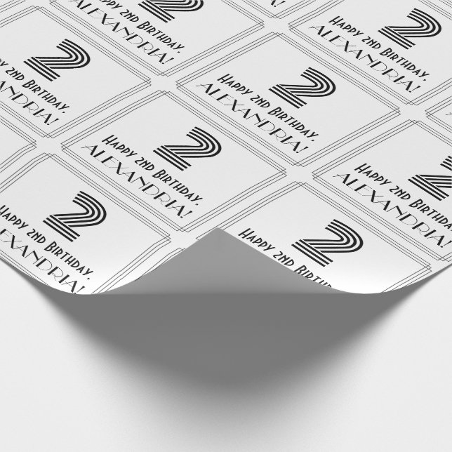 Papel De Presente segundo aniversário: Art Deco - Estilo Inspirado " (Ponta)