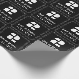 Papel De Presente segundo aniversário: Art Deco Inspira "2" & Nome