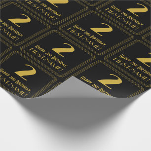 Papel De Presente segundo aniversário ~ Arte Deco Inspirou a aparênc