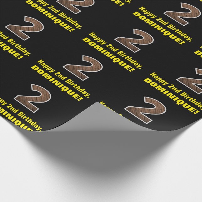 Papel De Presente segundo aniversário: Nome e Padrão de Granulação d (Ponta)