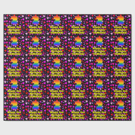 Papel De Presente segundo aniversário: Padrão de Corações Adoráveis,