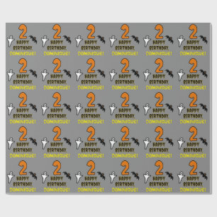 Papel De Presente segundo aniversário: Tema do Dia das Bruxas Spooky