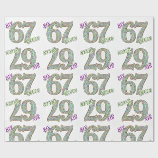 Papel De Presente Seis Sete, Aniversário de Confetes