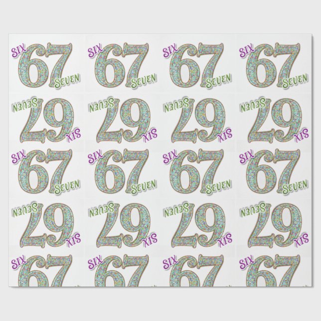 Papel De Presente Seis Sete, Aniversário de Confetes (Aberto)