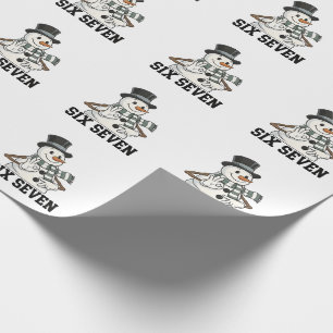 Papel De Presente Seis Sete Boneco de Neve Natal Papai Noel 6 7 Xmas