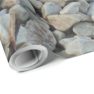 Papel De Presente Seixos na Fotografia de Pedras da Praia