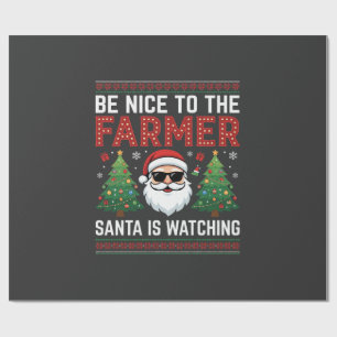 Papel De Presente Seja Bom Para O Papai Noel Fazendeiro Natal