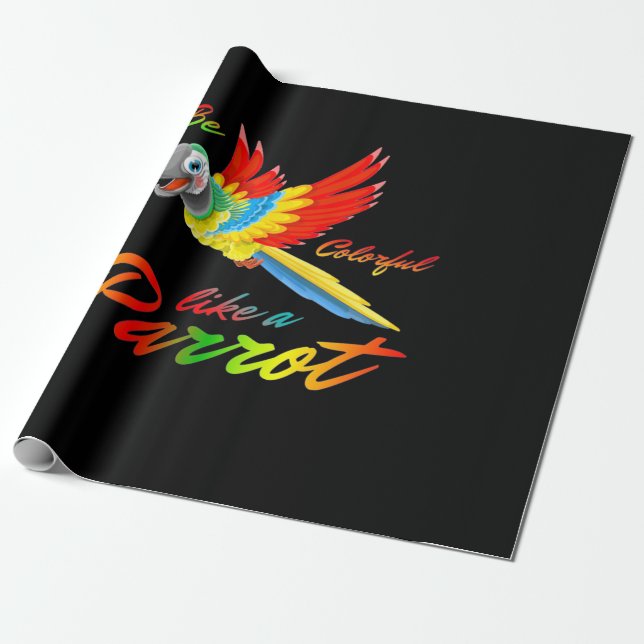 Papel De Presente Seja Colorida Como Um Papagaio (Desenrolado)