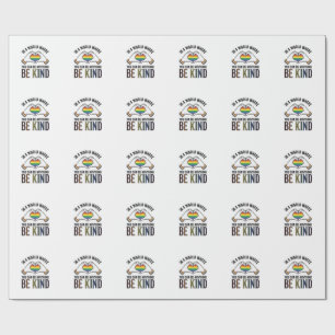 Papel De Presente Seja Gentil Coração Chuva de Cores Mãos Design Vet