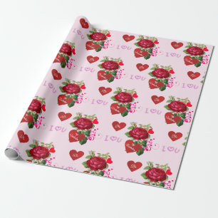Papel De Presente Seja Meu Vale Red Roses Feriado