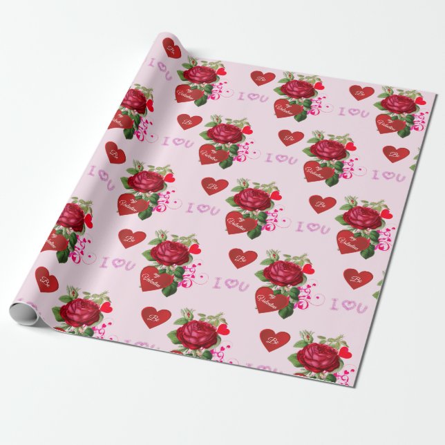 Papel De Presente Seja Meu Vale Red Roses Feriado  (Desenrolado)