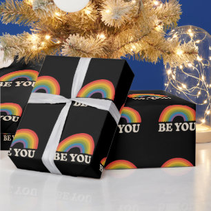 Papel De Presente Seja Você Orgulho Gay Lésbico LGBTQ Aliado Arco-ír
