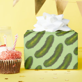 Papel De Presente Seletor Verde Picles Foodie Impressão Kosher Sour