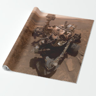Papel De Presente Selfie da Paisagem Marciana Vermelha da Curiosity