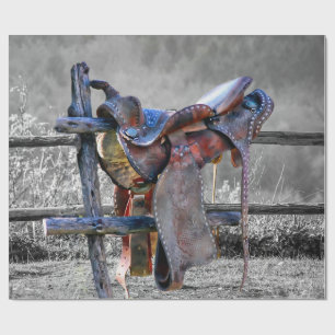 Papel De Presente Selo De Cavalo Na Cerca De Coral Oeste