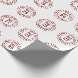Papel De Presente Selo Moderno Não Abra Até o Natal