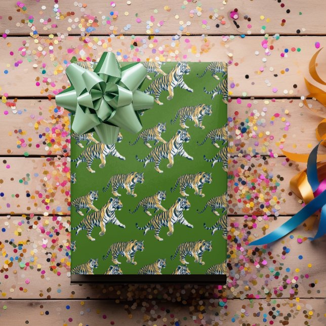 Papel De Presente Selva de Padrões Animais Tiger (Criador carregado)
