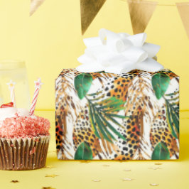 Papel De Presente Selva Impressão de Animais Safari