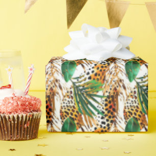 Papel De Presente Selva Impressão de Animais Safari