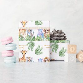 Papel De Presente Selva Tropical Animais