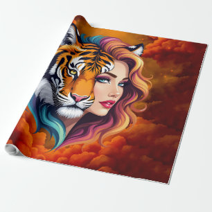 Papel De Presente Selvagem Interior – Deusa do Espírito do Tigre.