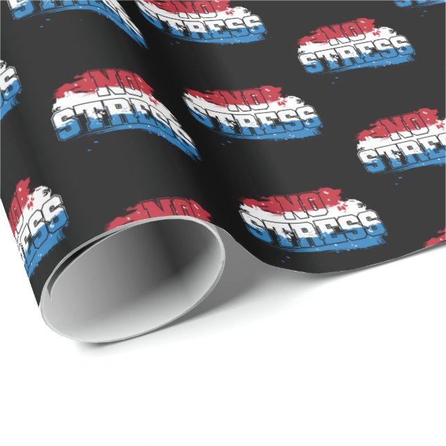 Papel De Presente Sem Estresse - Mindset Positivo Azul Branco Vermel (Ponta do rolo)