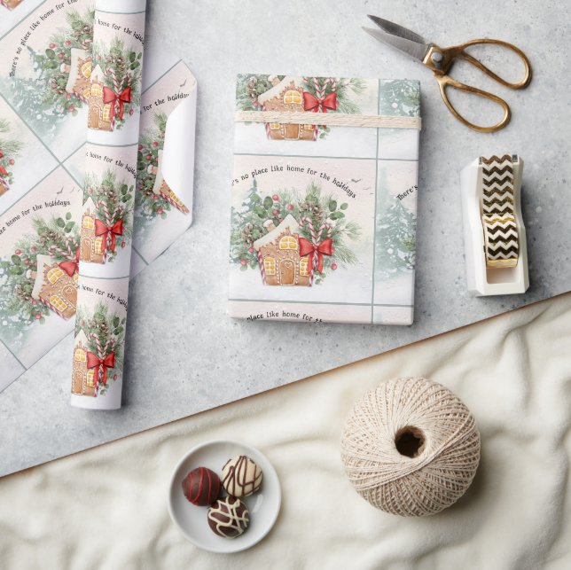 Papel De Presente Sem Lugar Como Casa | Pão de Gengibre Natal (Artesanato)