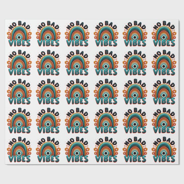 Papel De Presente Sem Más Vibrações. Camiseta com Desenho de Arco-Ír (Aberto)