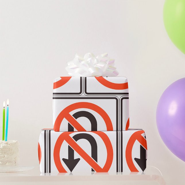 Papel De Presente Sem Símbolo de Segurança Rodoviária de Sinal U-Vir (Criador carregado)