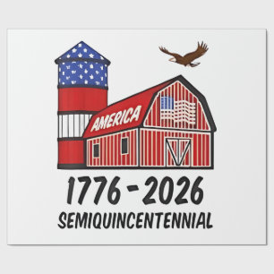 Papel De Presente Semiquinentenário dos EUA 250º Aniversário 1776-20