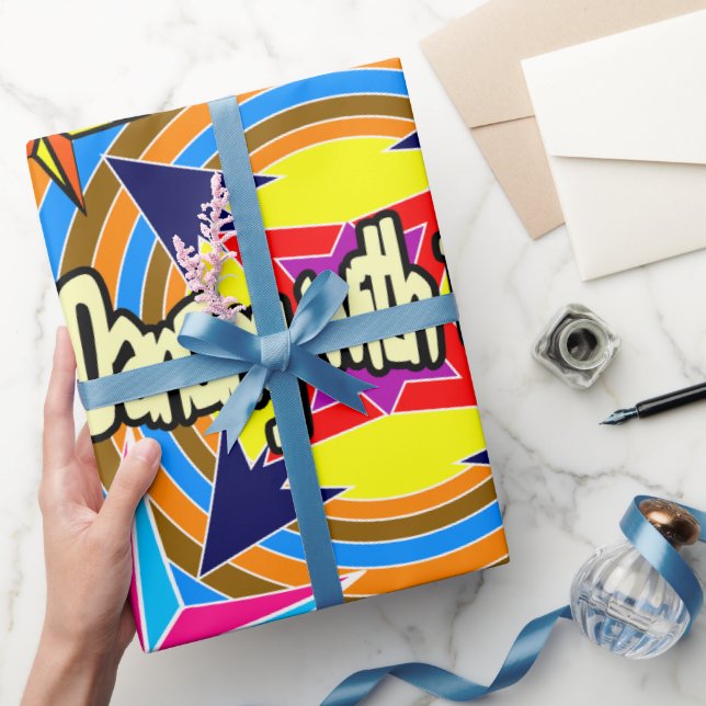 Papel De Presente Sempre dançando com as estrelas retrô  (Presentear)