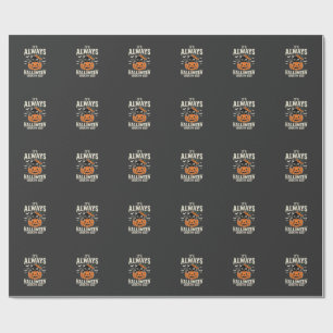 Papel De Presente Sempre design de abóbora de gato preto do Hallowee