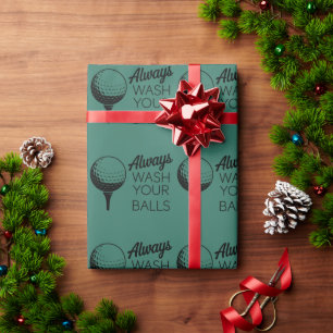 Papel De Presente Sempre Lave as Suas Bolas Ditoza Piada de Golfe Go